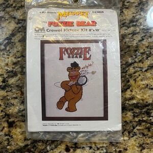 Vintage 1980 Muppets Fozzie Bear Crewel Picture Kit Columbia-Minerva 7152 8x10
